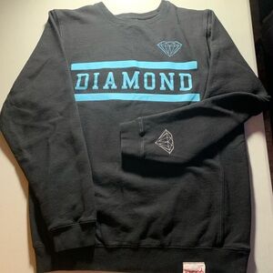 Diamond Supply Co. Black Sweatshirt With Teal Graphic Size Large